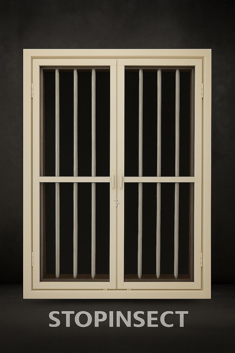 StopInsect window in ivory finish