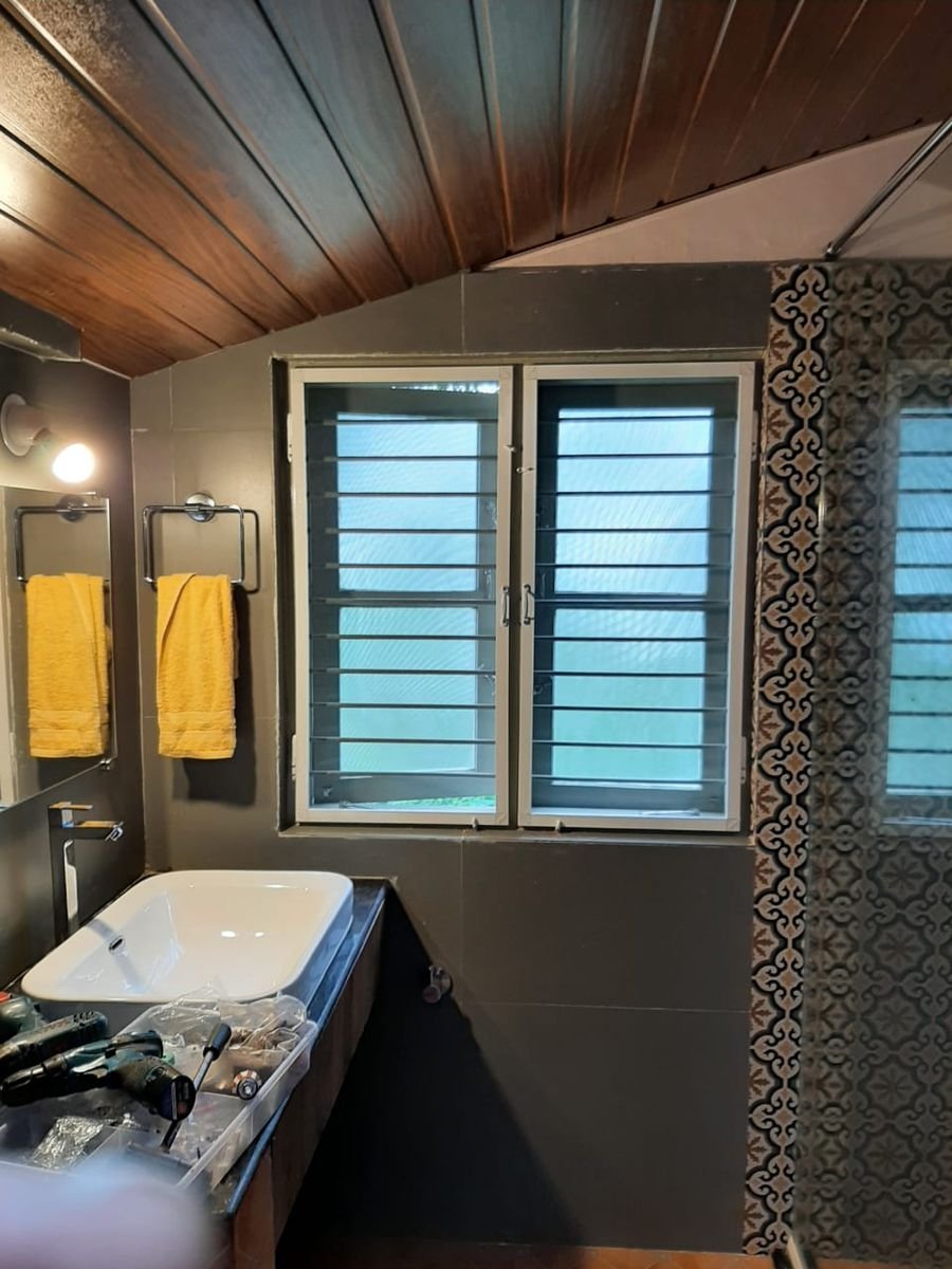 Mesh on a bathroom window
