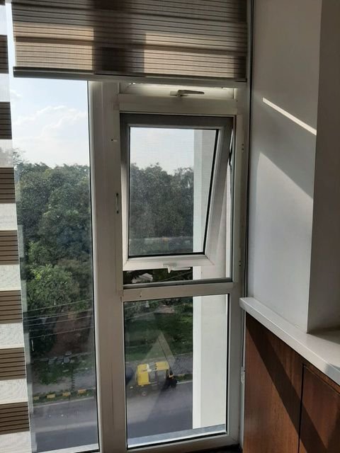 Mesh on a tall UPVC window